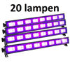 Sporthal/tennisbaan pakket 20 blacklight set lampen