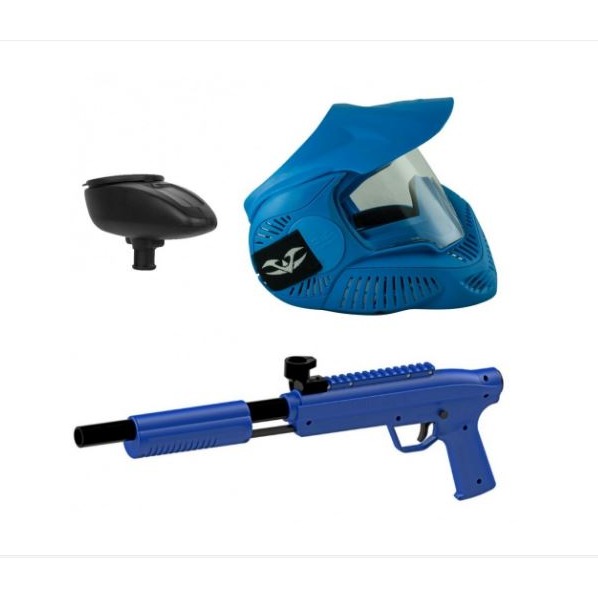Paintball geweer + helm blauw los