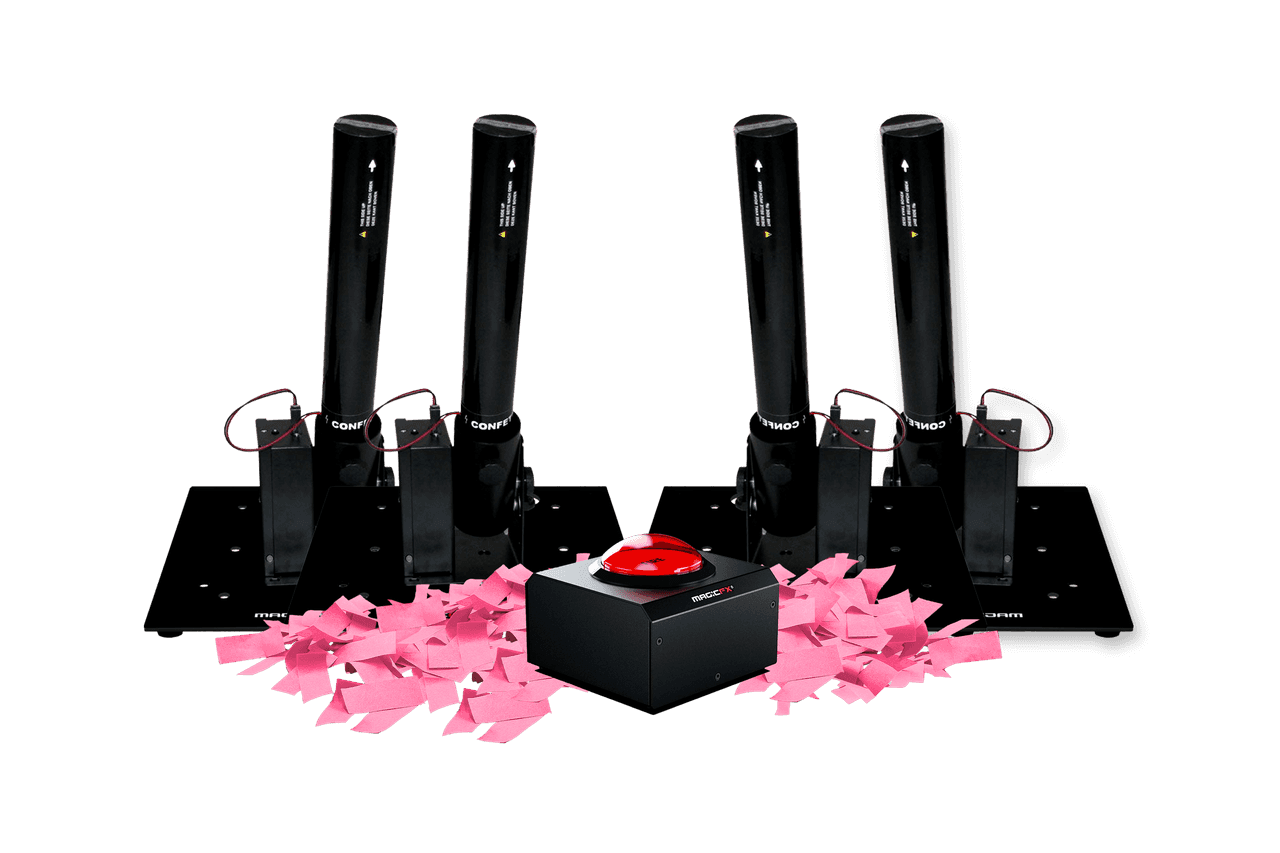 1 afvuurknop + 4 confetti kanonnen huren