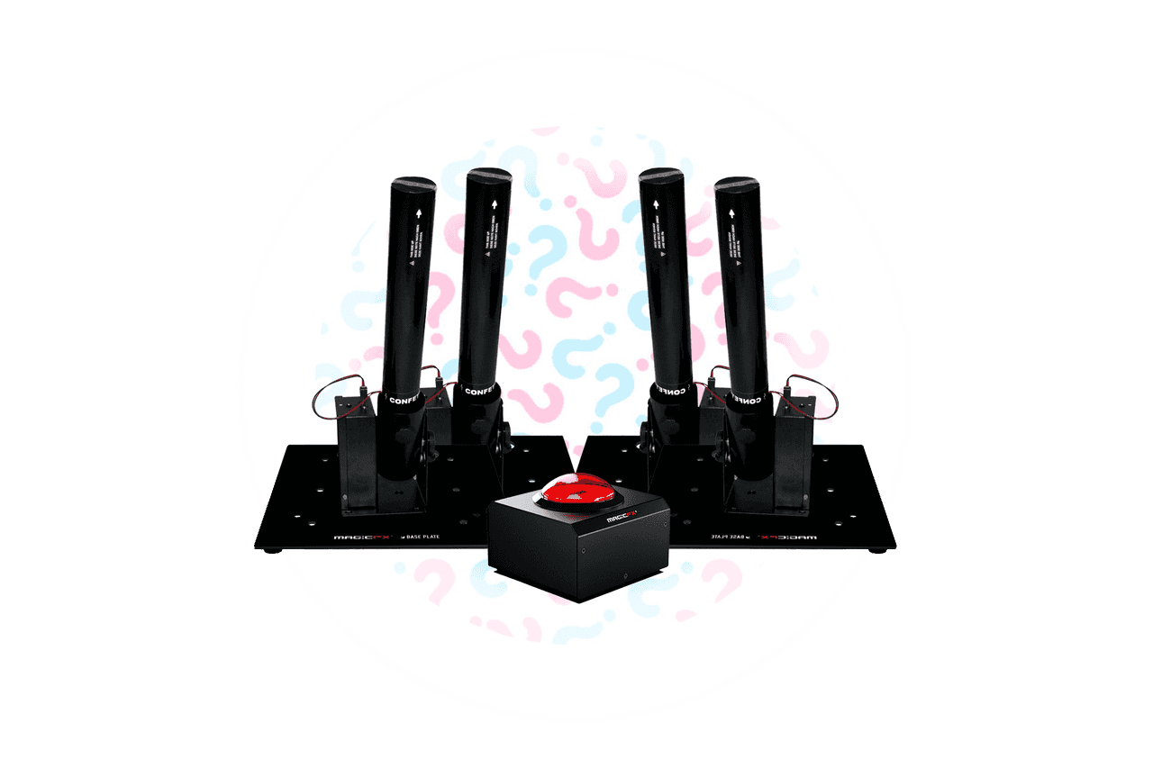 1 afvuurknop + 4 confetti kanonnen huren