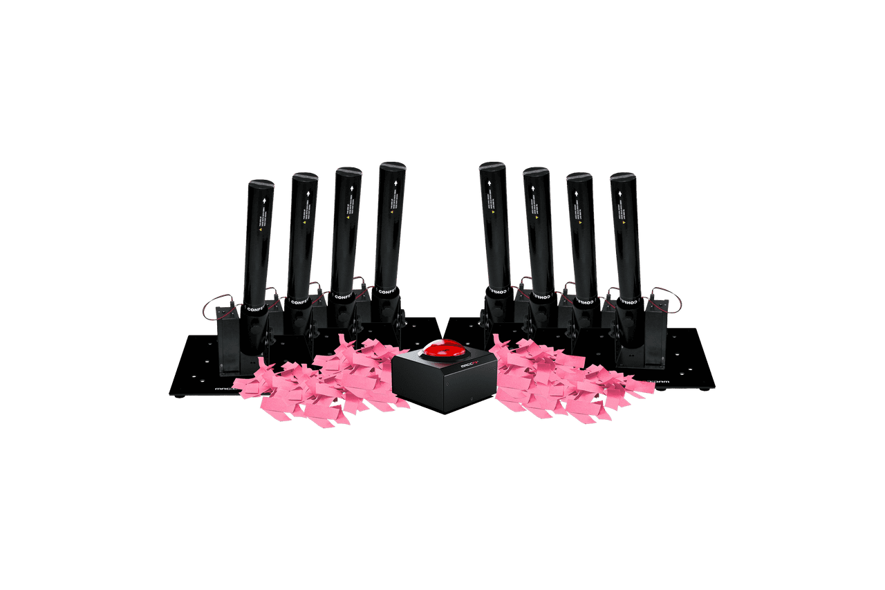 Gender reveal confetti kanon roze met knop huren