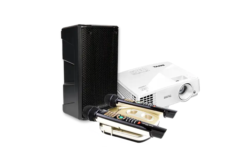 Standaard karaoke set met beeld en geluid