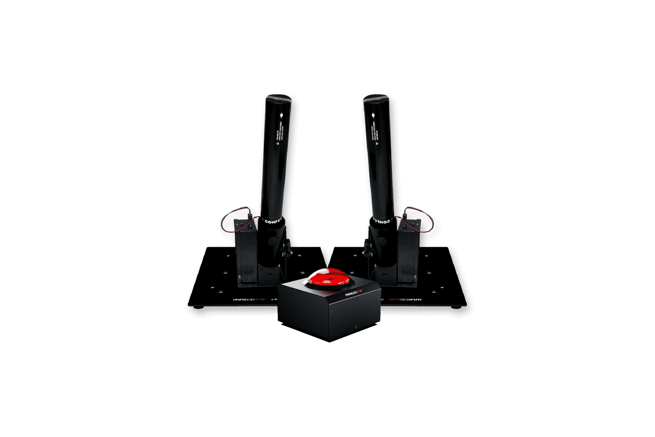 1 afvuurknop + 2 confetti kanonnen huren