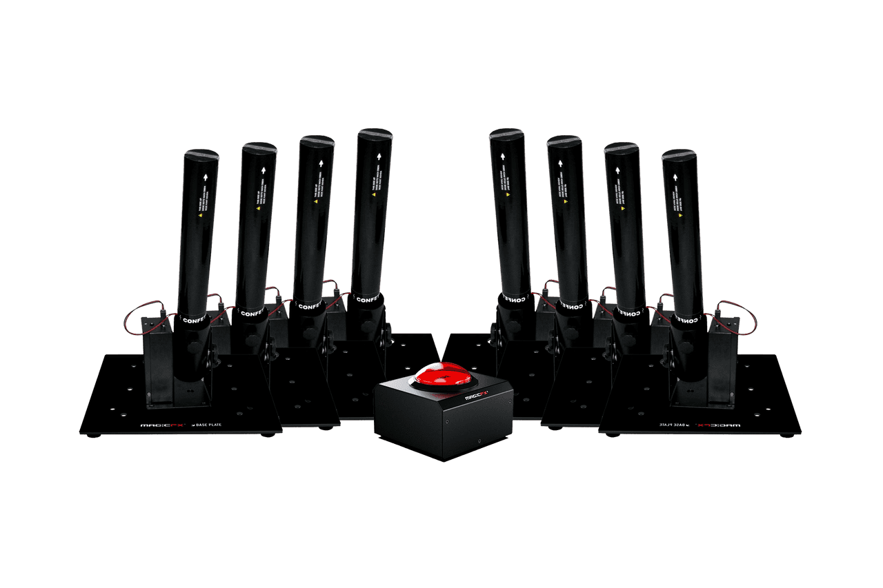 1 afvuurknop + 8 confetti kanonnen huren