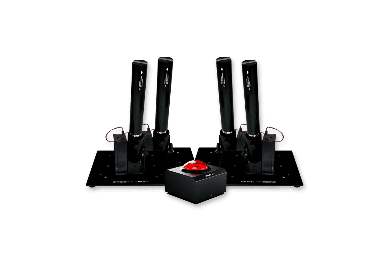 1 afvuurknop + 4 confetti kanonnen huren