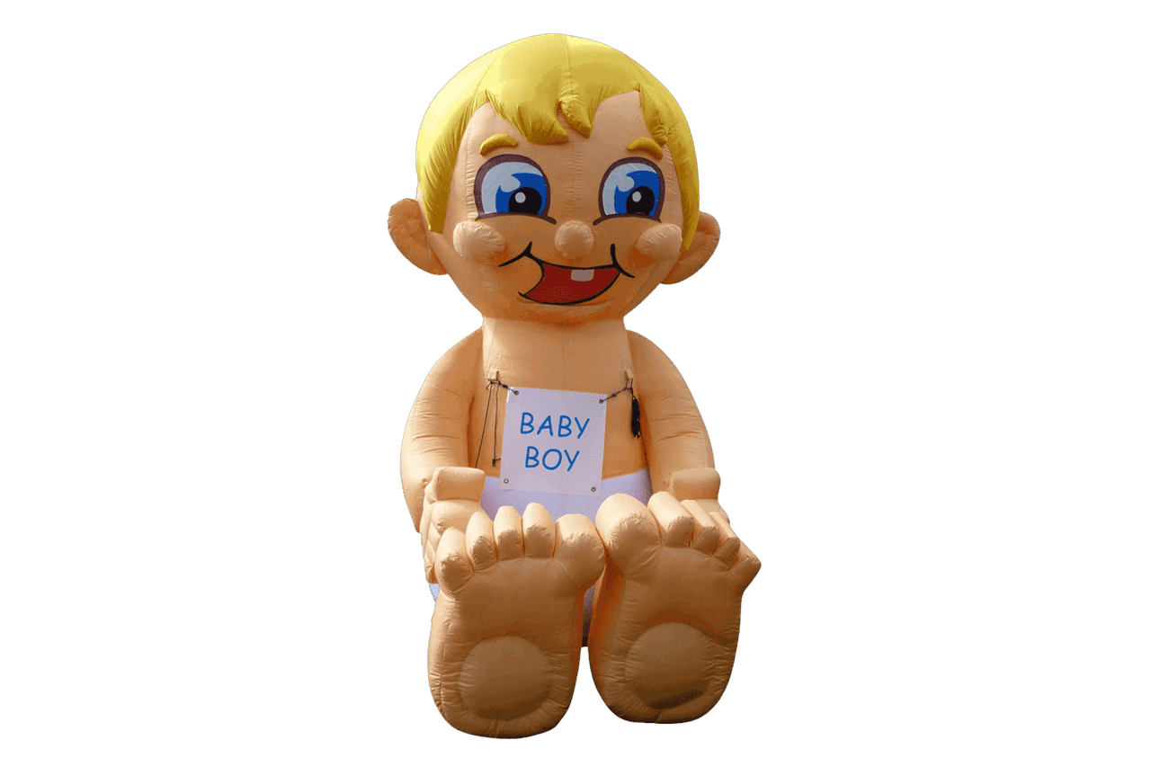 Baby opblaaspop huren