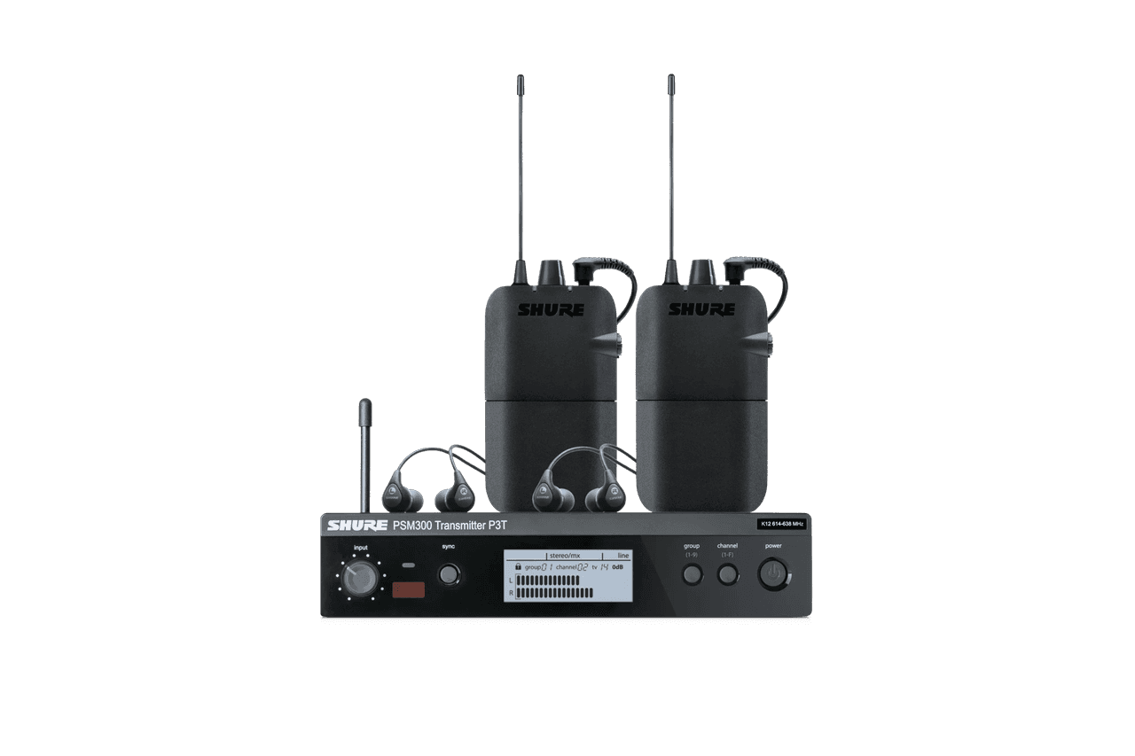 Shure dubbel draadloos in-ear systeem huren