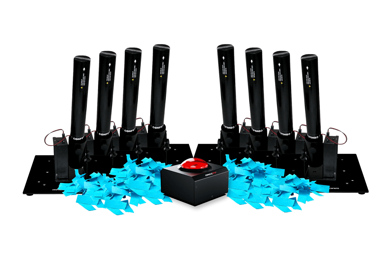 1 afvuurknop + 8 confetti kanonnen huren