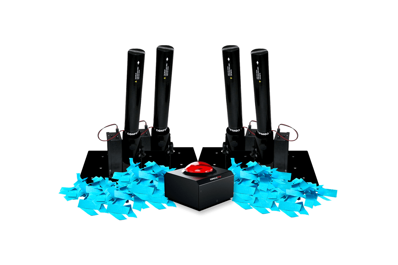 1 afvuurknop + 4 confetti kanonnen huren