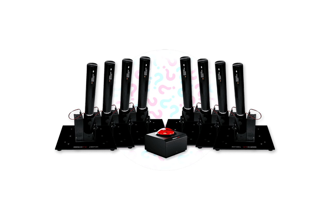 Gender reveal confetti kanon geheim met knop huren