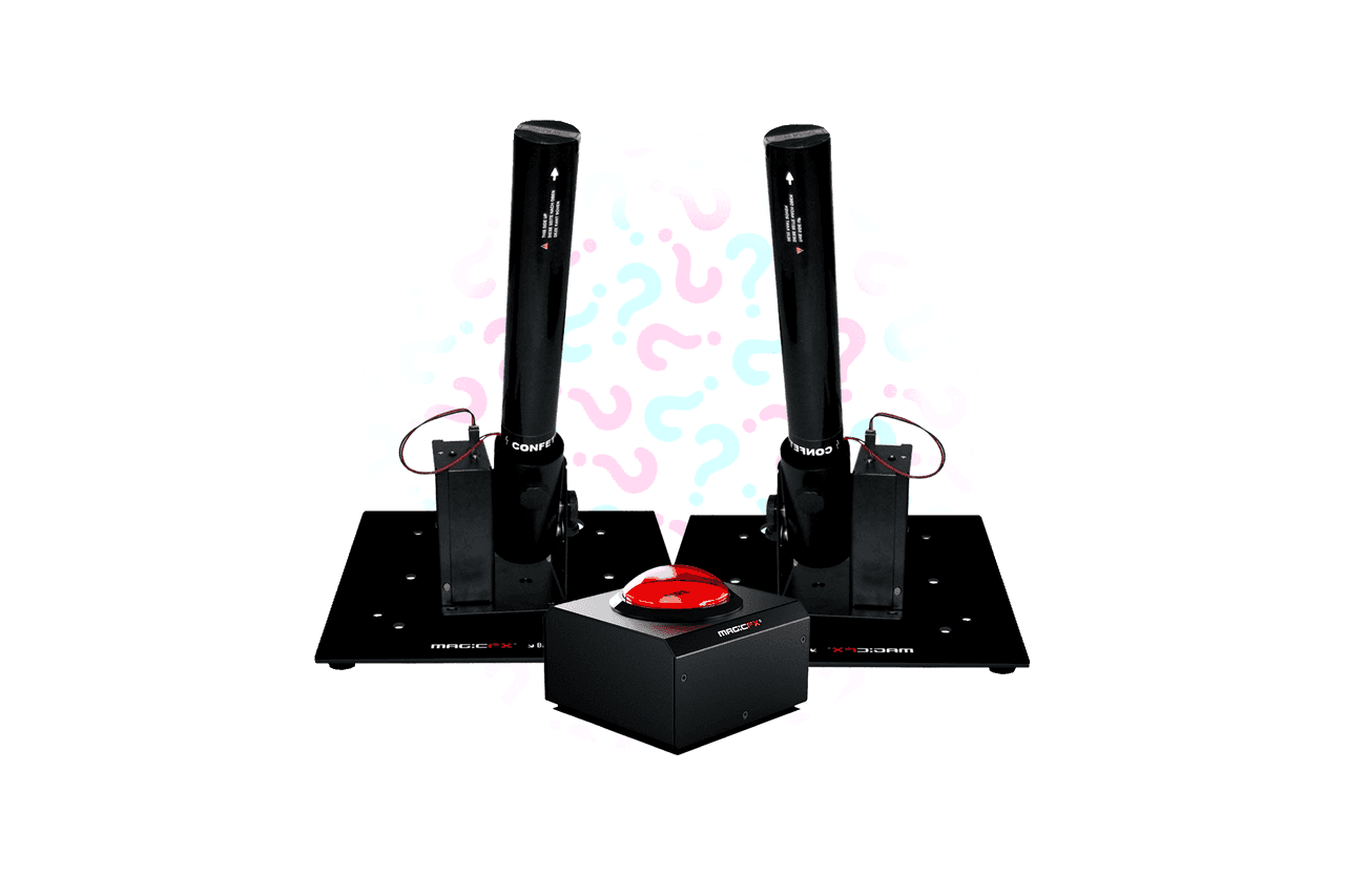 Gender reveal confetti kanon geheim met knop huren