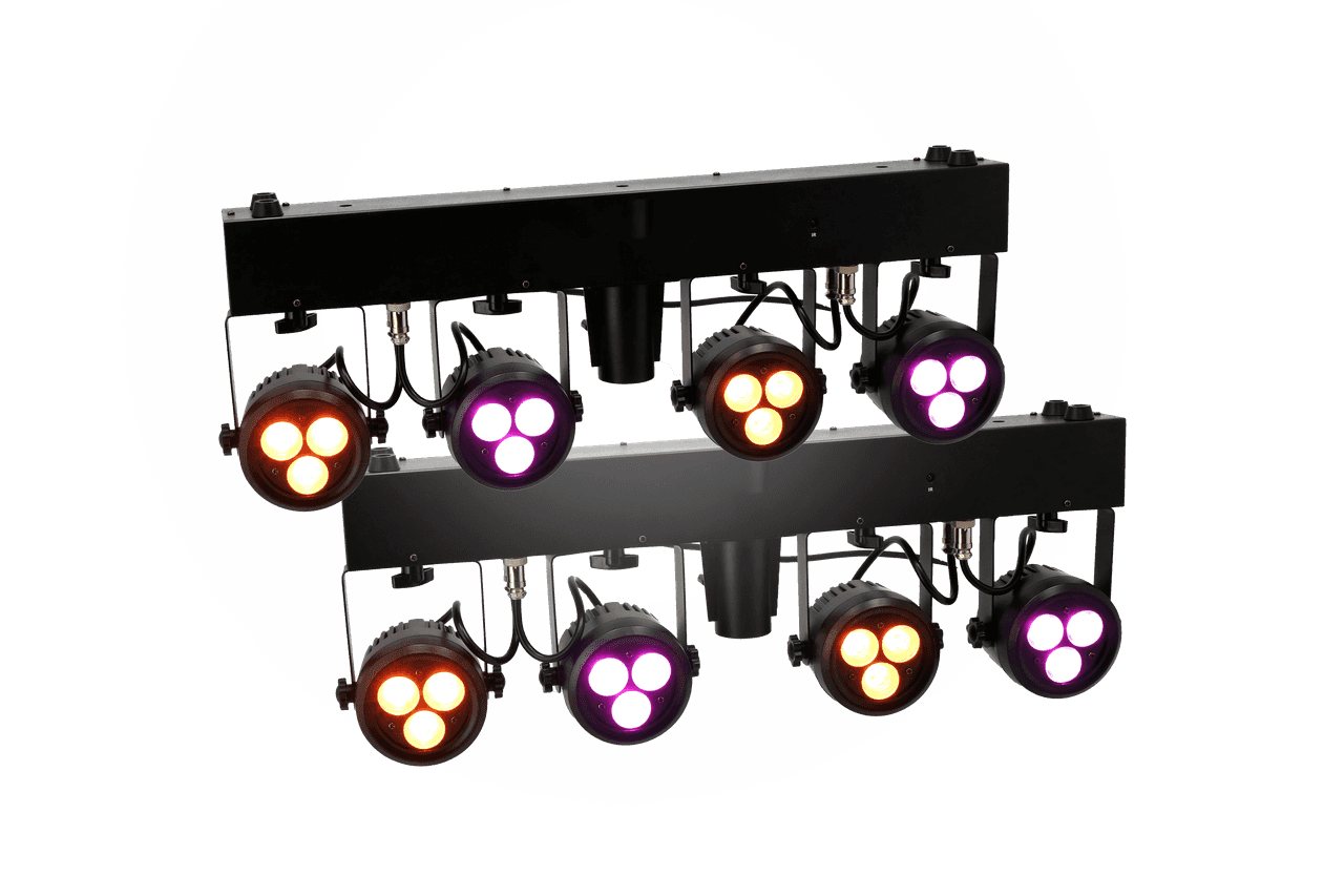 Dubbele lichtset met 8 spots huren