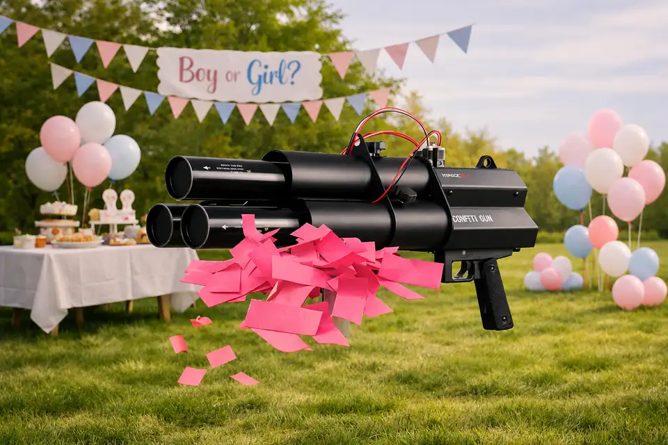 Gender reveal confetti shotgun roze
