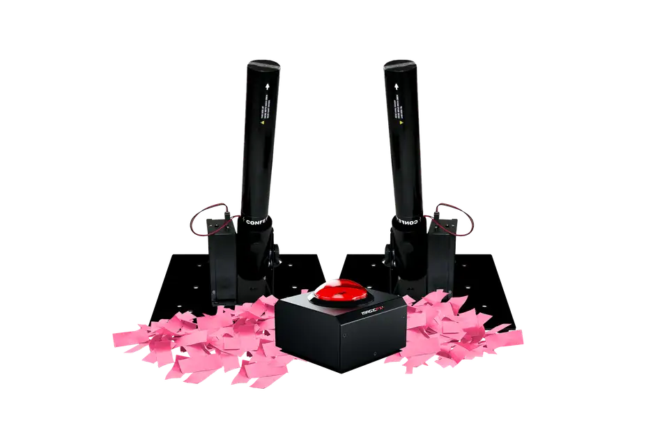 Gender reveal confetti kanon roze met knop